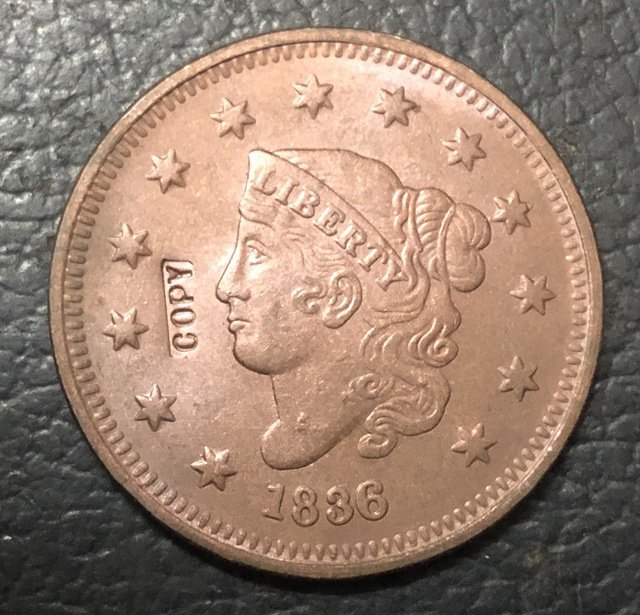 1 Pcs 1836 US Coronet Head Large One Cent Copy Coins  For Collection