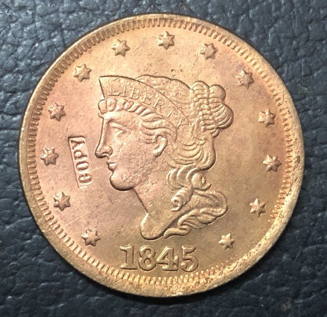 1 Pcs 1845 US Braided Hair Large One Cent Copy Coins  For Collection
