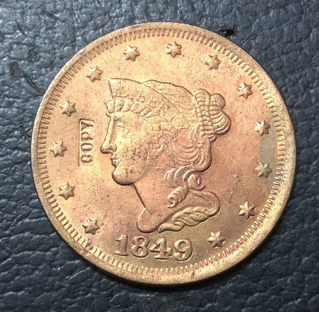 1 Pcs 1849 US Braided Hair Large One Cent Copy Coins  For Collection