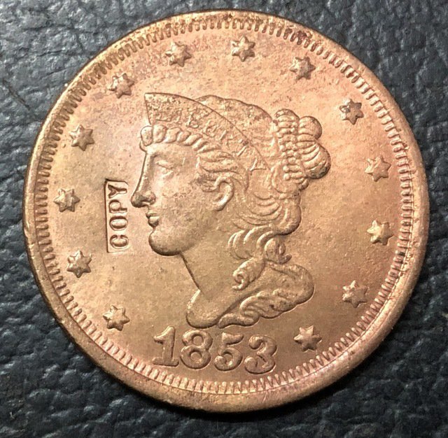 1 Pcs 1853 US Braided Hair Large One Cent Copy Coins  For Collection