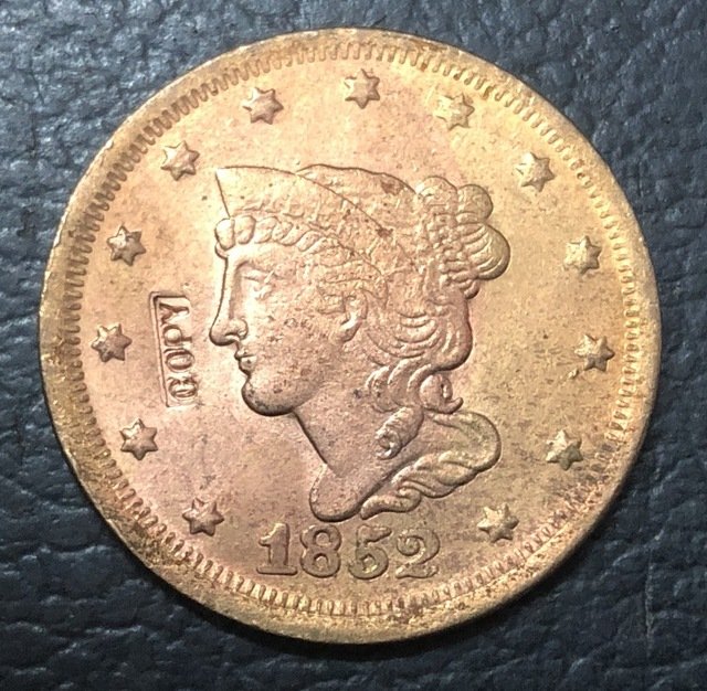 1 Pcs 1852 US Braided Hair Large One Cent Copy Coins  For Collection
