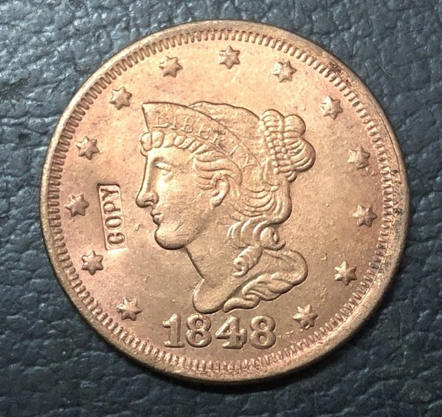 1 Pcs 1848 US Braided Hair Large One Cent Copy Coins  For Collection