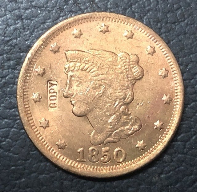 1 Pcs 1850 US Braided Hair Large One Cent Copy Coins  For Collection