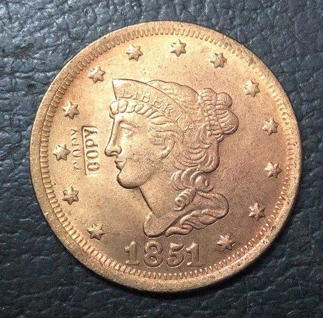 1 Pcs 1851 US Braided Hair Large One Cent Copy Coins  For Collection