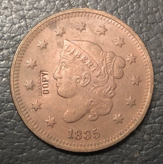 1 Pcs 1835 US Coronet Head Large One Cent Copy Coins  For Collection