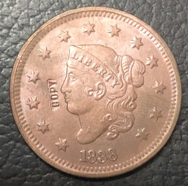 1 Pcs 1838 US Coronet Head Large One Cent Copy Coins  For Collection