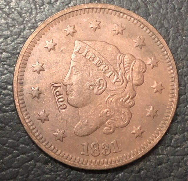 1 Pcs 1831 US Coronet Head Large One Cent Copy Coins For Collection