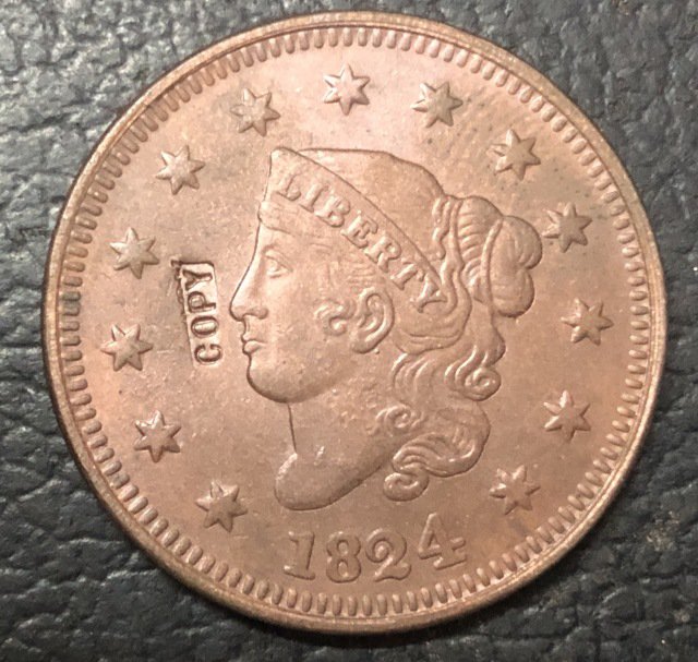1 Pcs 1824 US Coronet Head Large One Cent Copy Coins  For Collection