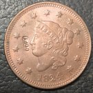 1 Pcs 1824 US Coronet Head Large One Cent Copy Coins  For Collection
