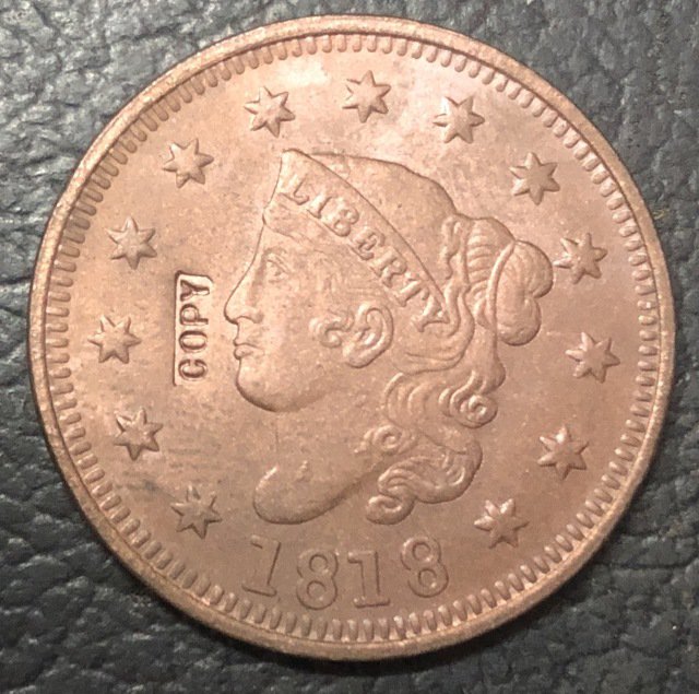 1 Pcs 1818 US Coronet Head Large One Cent Copy Coins For Collection