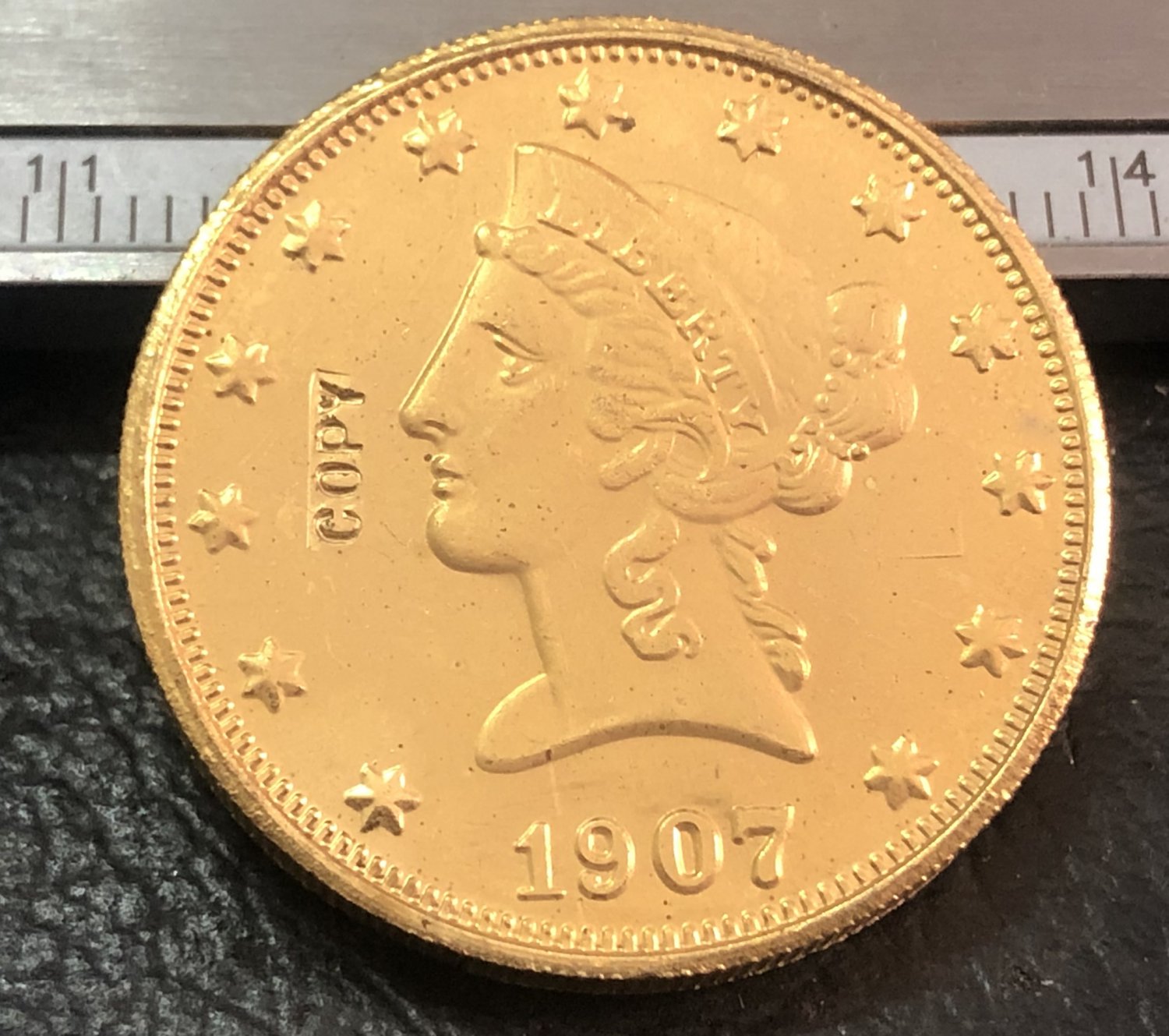 1 Pcs 1907-S Liberty Head $10 Ten Dollar Copy Coins (Without Copy Logo)