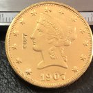 1 Pcs 1907-S Liberty Head $10 Ten Dollar Copy Coins For Collection 1 Pcs 1907-S Liberty Head $10 Ten Dollar Copy Coins For Collection