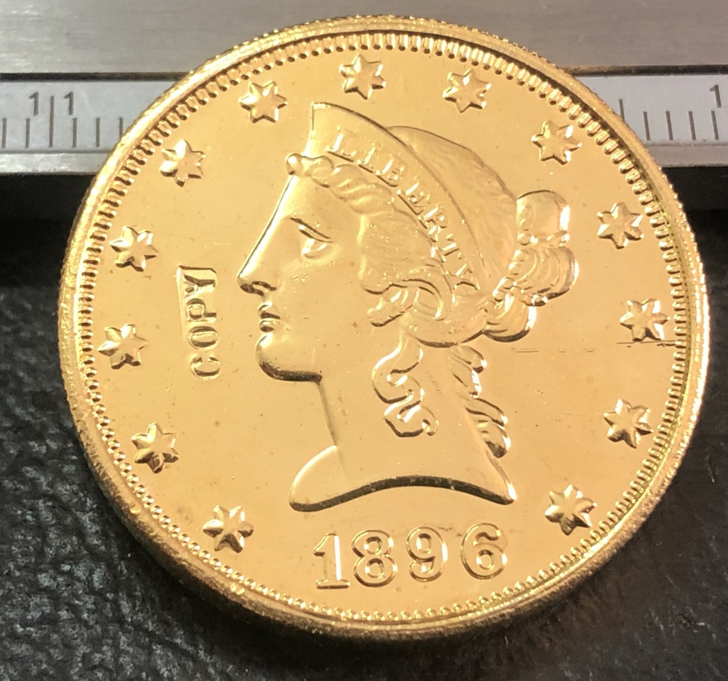 1 Pcs 1896-S Liberty Head $10 Ten Dollar Copy Coins (Without Copy Logo)