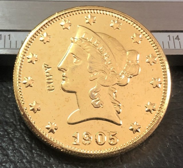 1 Pcs 1905-P Liberty Head $10 Ten Dollar Copy Coins- For Collection