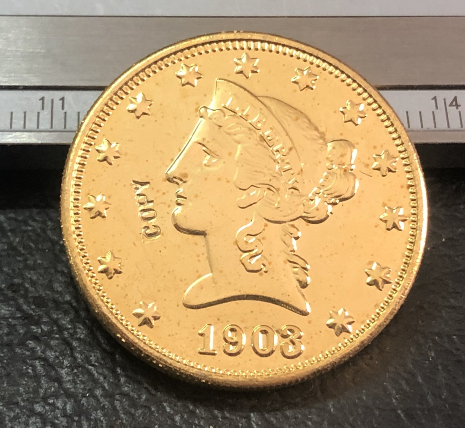 1 Pcs 1903-P Liberty Head $10 Ten Dollar Copy Coins-(Without Copy Logo)