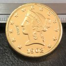1 Pcs 1902-S Liberty Head $10 Ten Dollar Copy Coins- For Collection