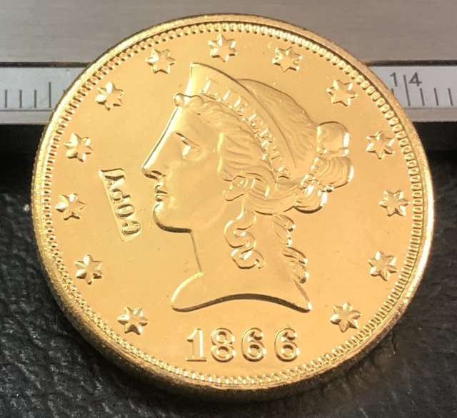 1 Pcs 1866-P Liberty Head $10 Ten Dollar Copy Coins- For Collection