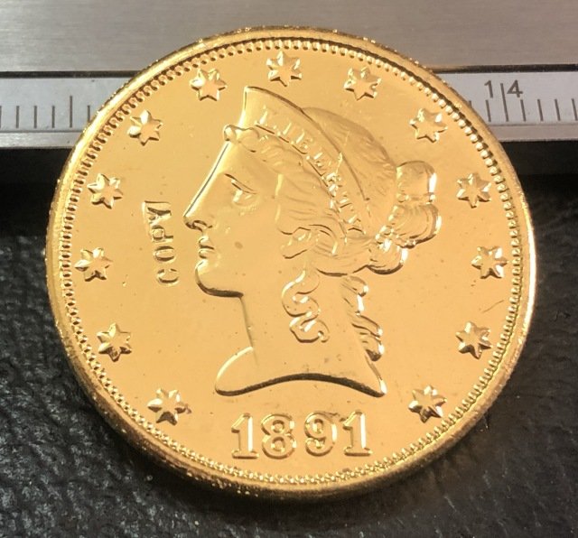 1 Pcs 1891-CC Liberty Head $10 Ten Dollar Copy Coins- For Collection