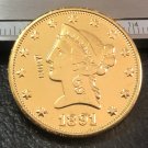 1 Pcs 1891-CC Liberty Head $10 Ten Dollar Copy Coins- For Collection