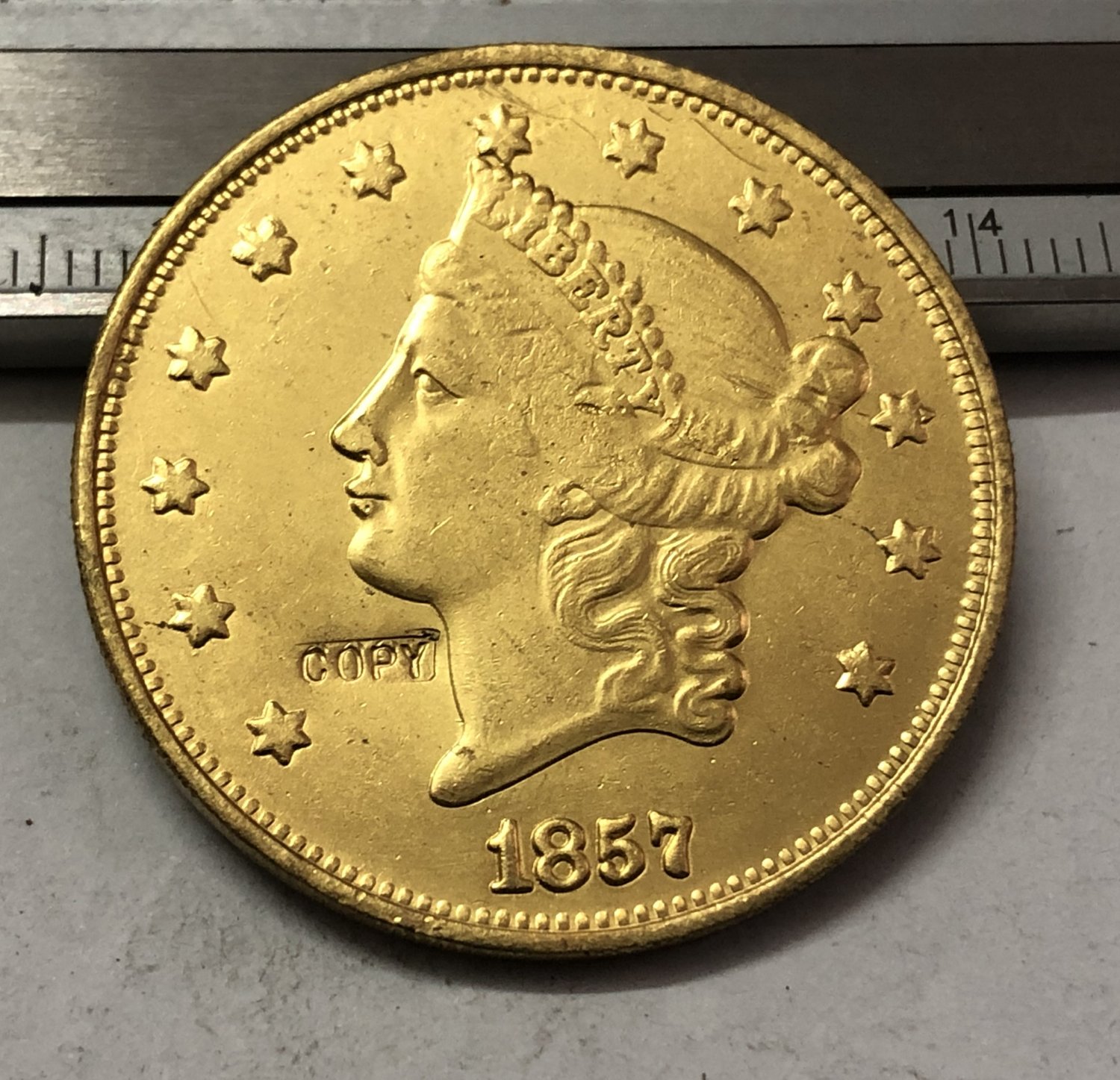 1 Pcs 1857 Liberty Head $20 Twenty Dollar Copy Coins For Collection