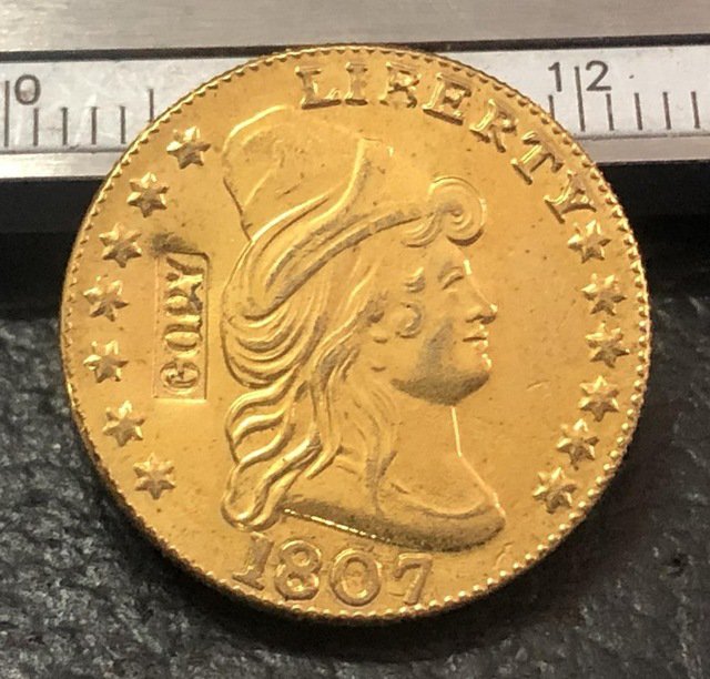 1 Pcs 1807 Turban Head $2.5 Dollar Copy Coins  For Collection