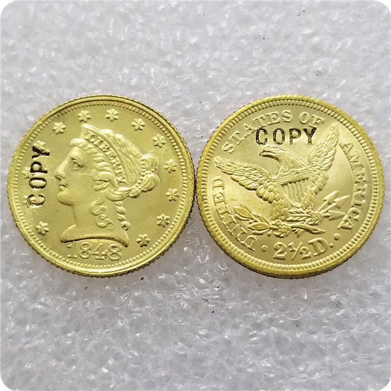 1 Pcs USA 1848 Liberty $2.5 Quarter Eagle Gold Copy Coins  For Collection