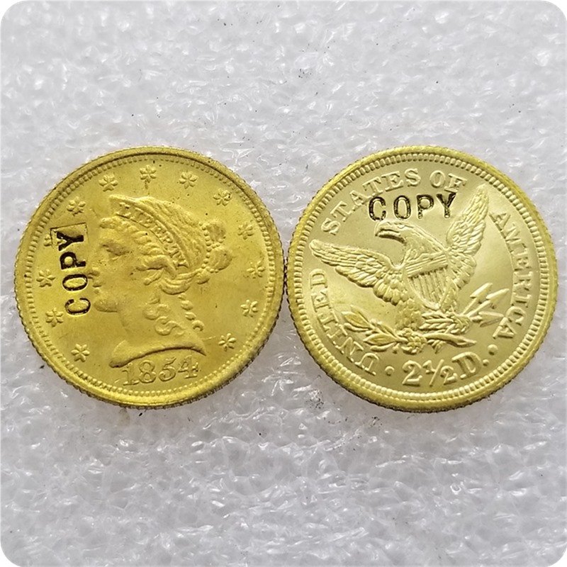 1 Pcs USA 1854 Liberty $2.5 Quarter Eagle Gold Copy Coins For Collection