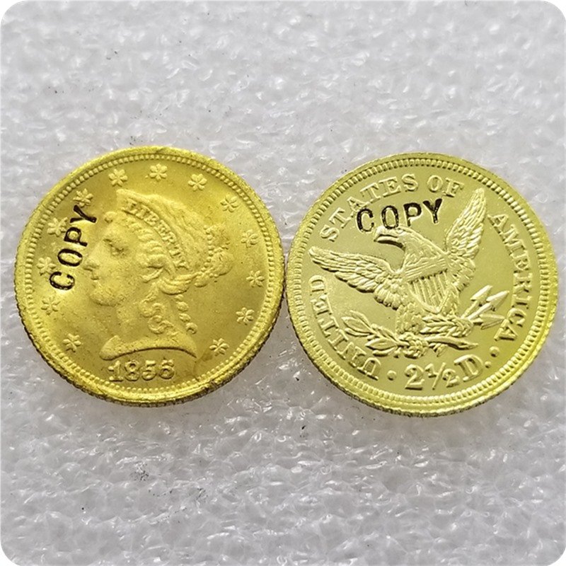 1 Pcs USA 1856 Liberty $2.5 Quarter Eagle Gold Copy Coins For Collection