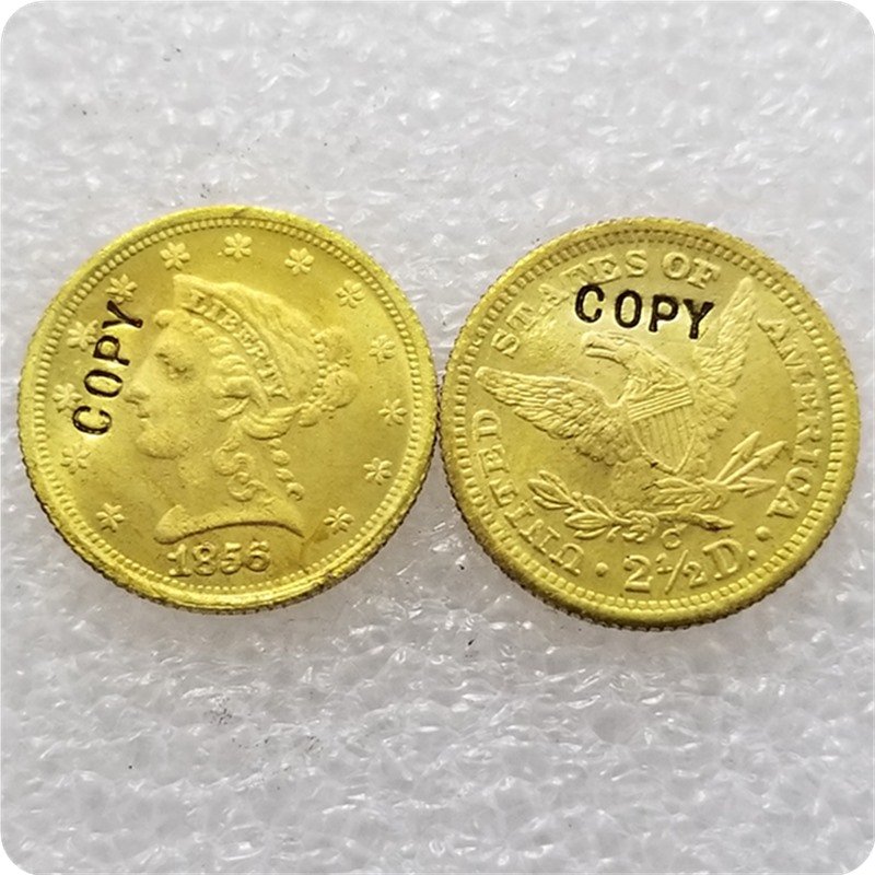 1 Pcs USA 1856-C Liberty $2.5 Quarter Eagle Gold Copy Coins For Collection