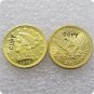 1 Pcs USA 1865 Liberty $2.5 Quarter Eagle Gold Copy Coins For Collection