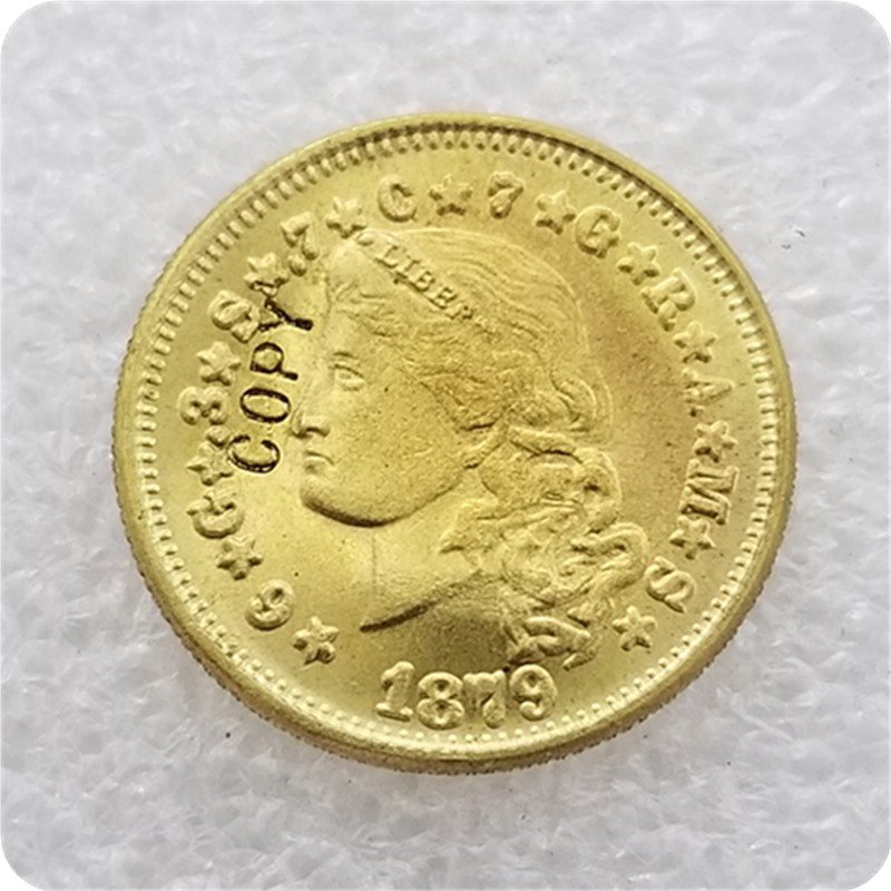 1 Pcs USA 1879 $4 Stella Flowing Hair Four Dollar Gold Copy Coins For ...