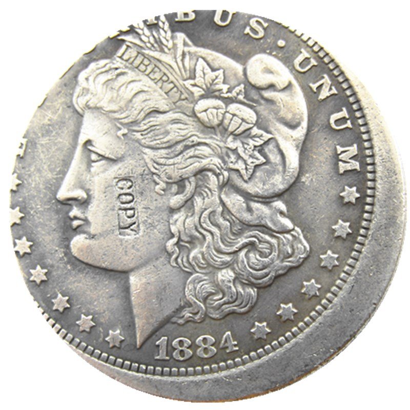 1 Pcs US 1884-O Morgan Dollar Off-Center Silver Plated Copy Coin For Collection