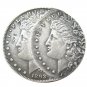 1 Pcs US 1893S Morgan Dollar Two Faces Error Silver Plated Copy Coin For Collection
