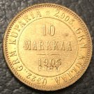 1905 Finland 10 Markkaa-Aleksandr II / Nikolai II Copy Gold Coin 1905 Finland 10 Markkaa-Aleksandr II / Nikolai II Copy Gold Coin