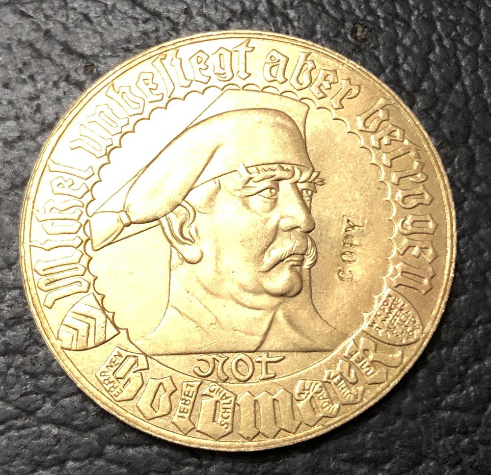 1923 Germany Notgeld 1 Goldmark-Bielefeld Gold Copy Coin