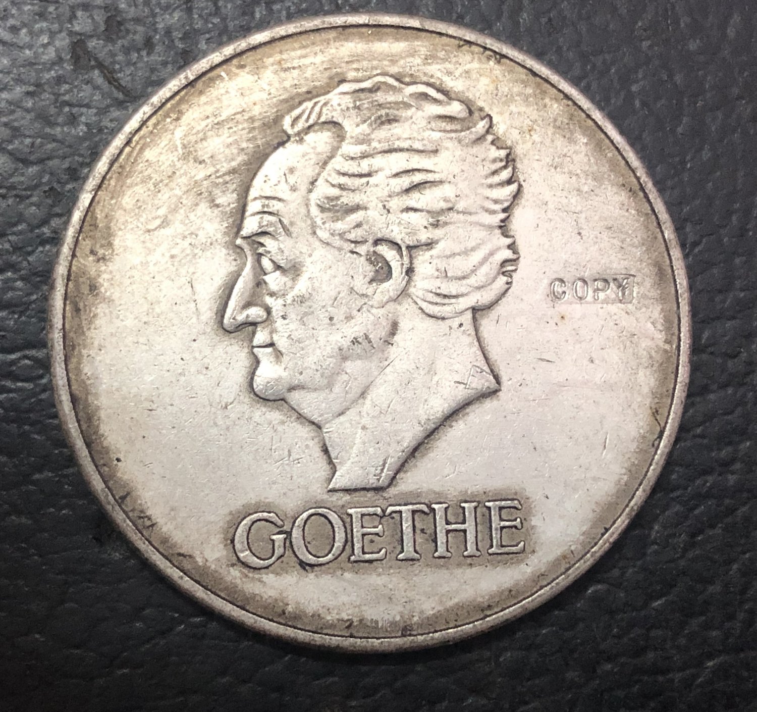1932 Germany - 1871-1948 (Germany) 5 Reichsmark Goethe Silver Plated Copy Coin 36mm