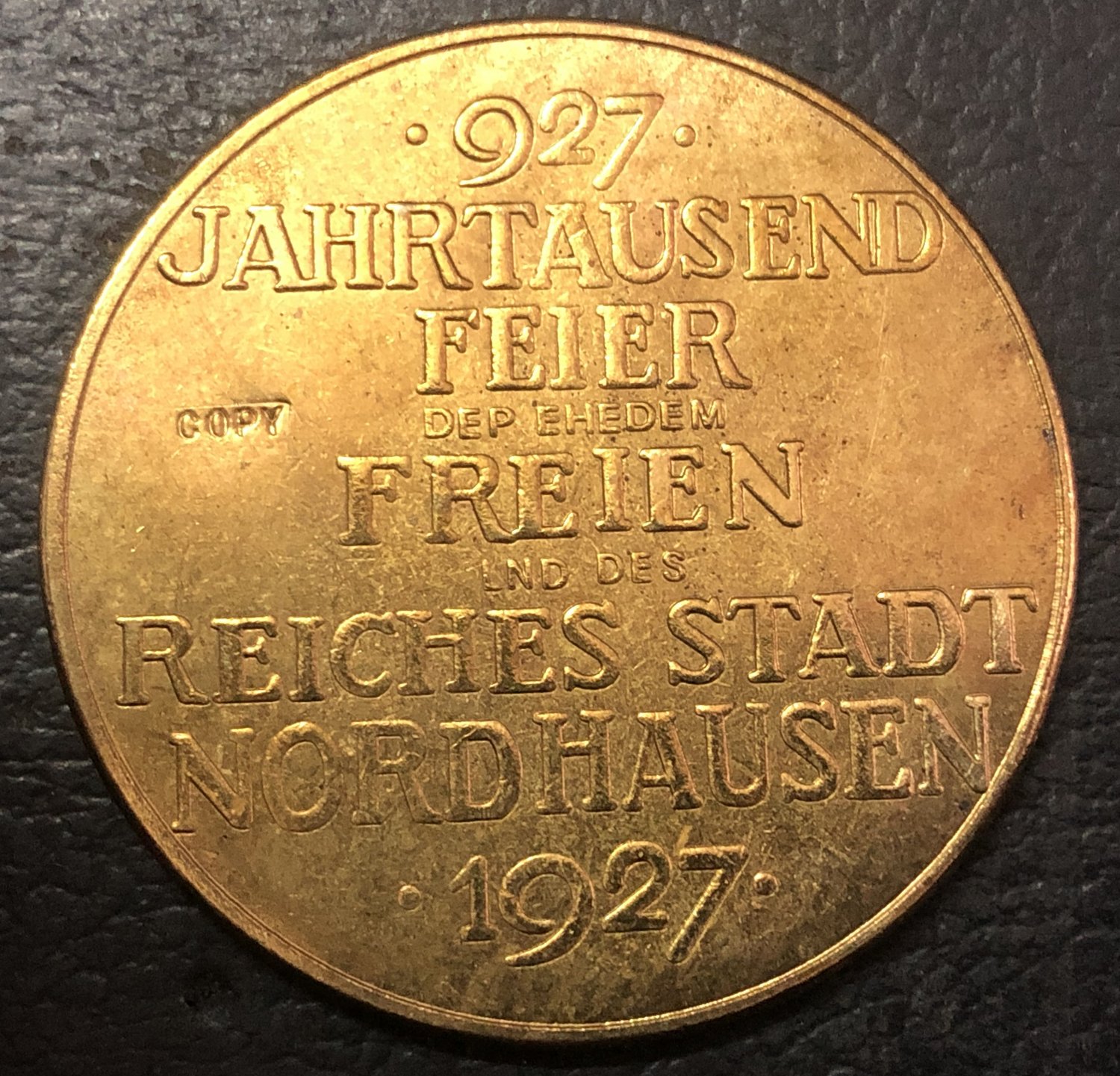 1927 Bronze medal the establishment of the City of 1000th anniversary Copy medal 45mm