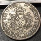 1769 France - Kingdom 1 Ecu - Louis XV Silver Plated Copy Coin