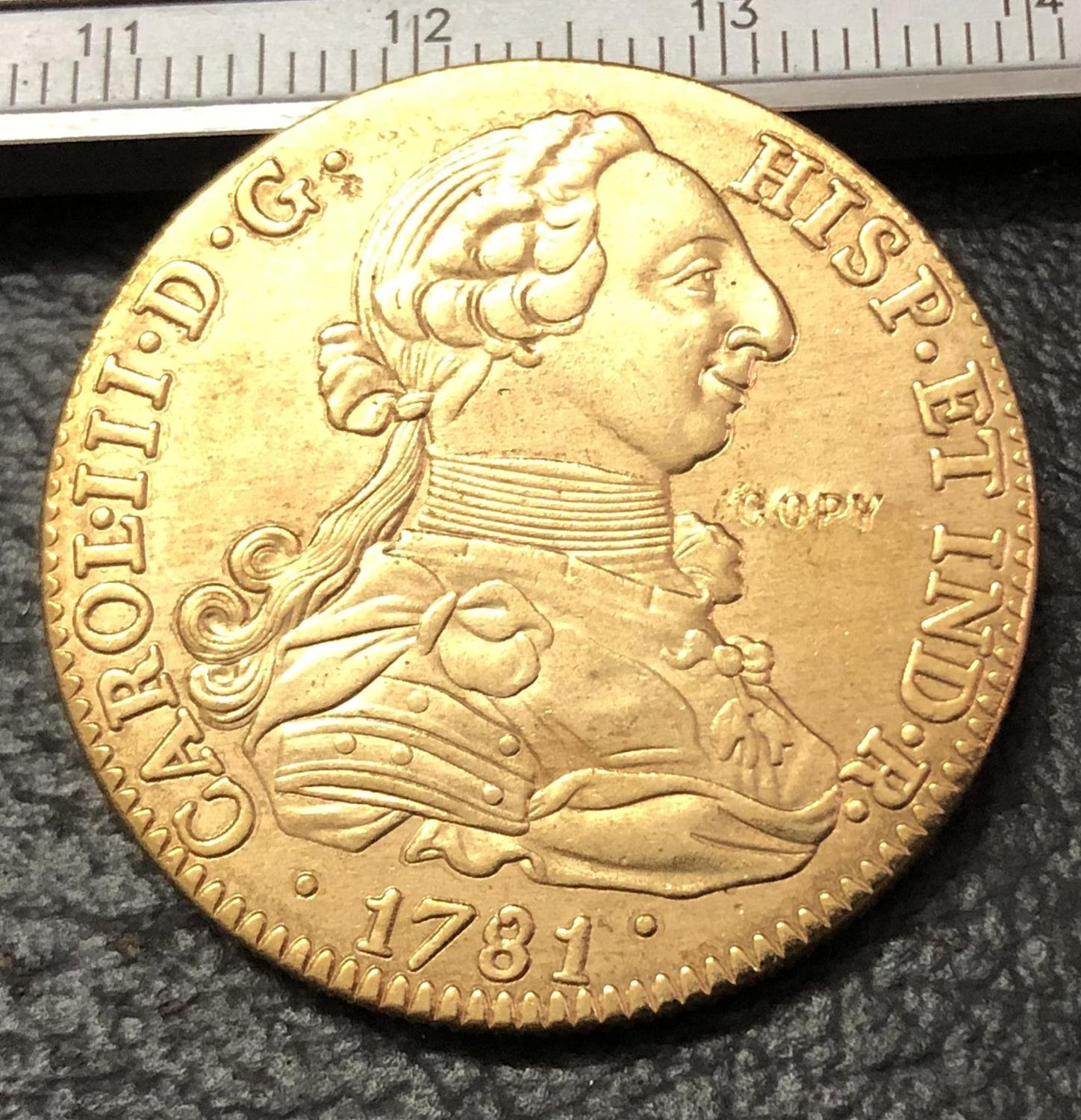 1781 Spain 4 Escudos-Carlos III Gold Copy Coin