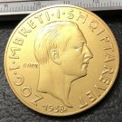 1938 Albania 100 Franga Ari-Zog I Gold Plated Copy Coin 1938 Albania 100 Franga Ari-Zog I Gold Plated Copy Coin