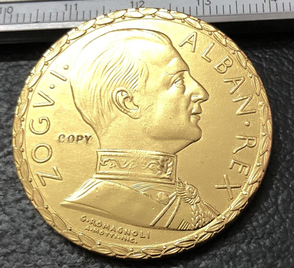 1928 Albania 100 Franga Ari-Zog I prova pattern Gold Coin Copy