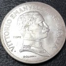 1914 Italy 5 Lire - Vittorio Emanuele III Silver Plated Coin