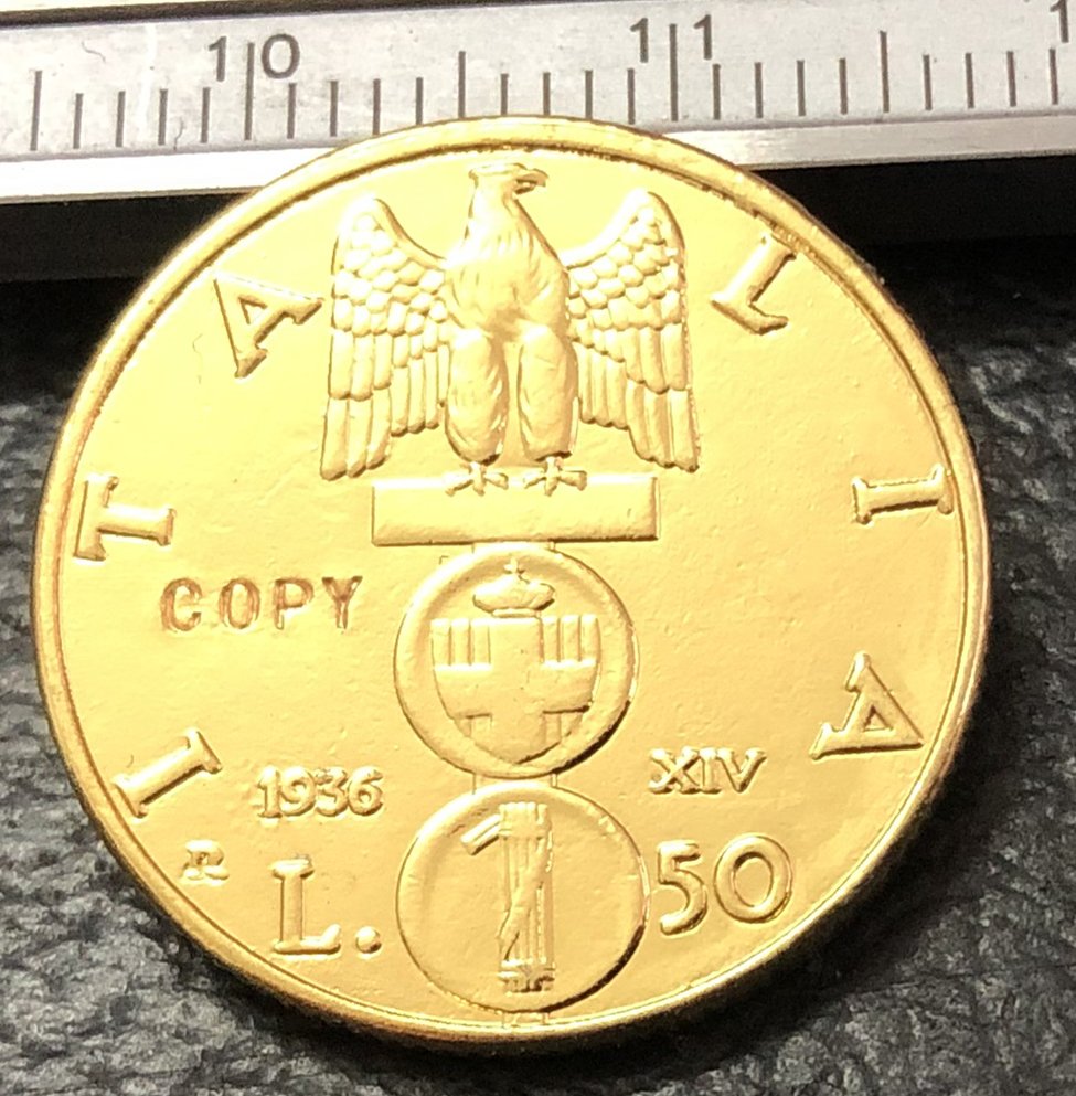 1936 Itlay 50 Lire Gold Copy Coin