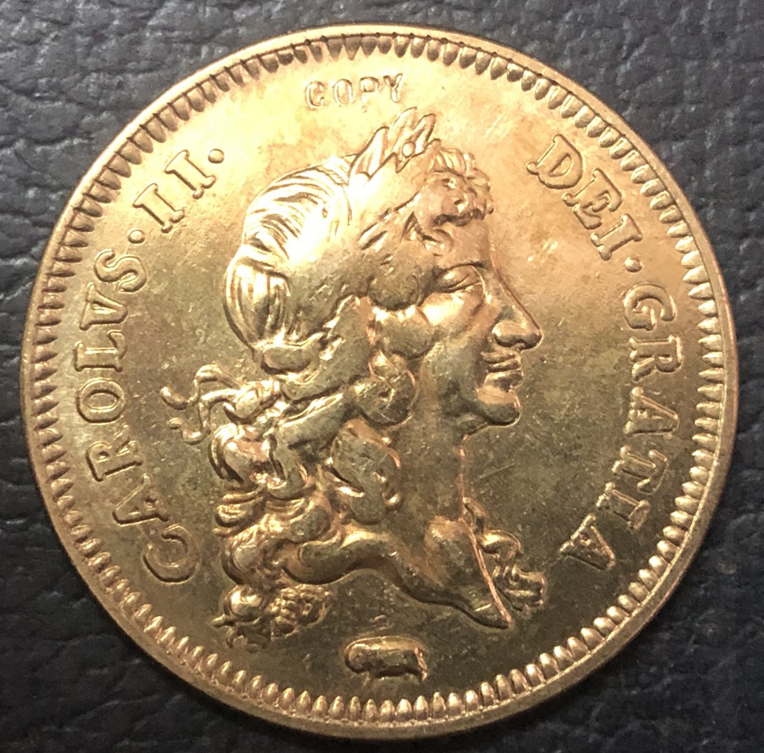 1682 England 2 Guineas - Charles II .9999 pure Gold Plated Copy Coin