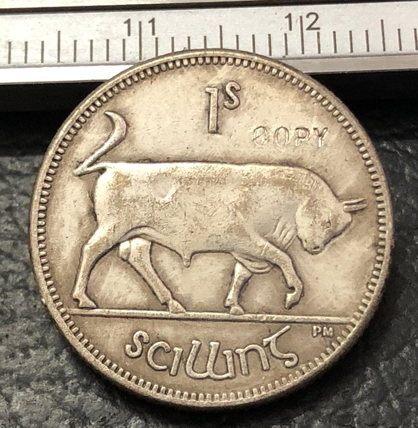 1928 Ireland 1 Scilling Silver Plated Copy Coin