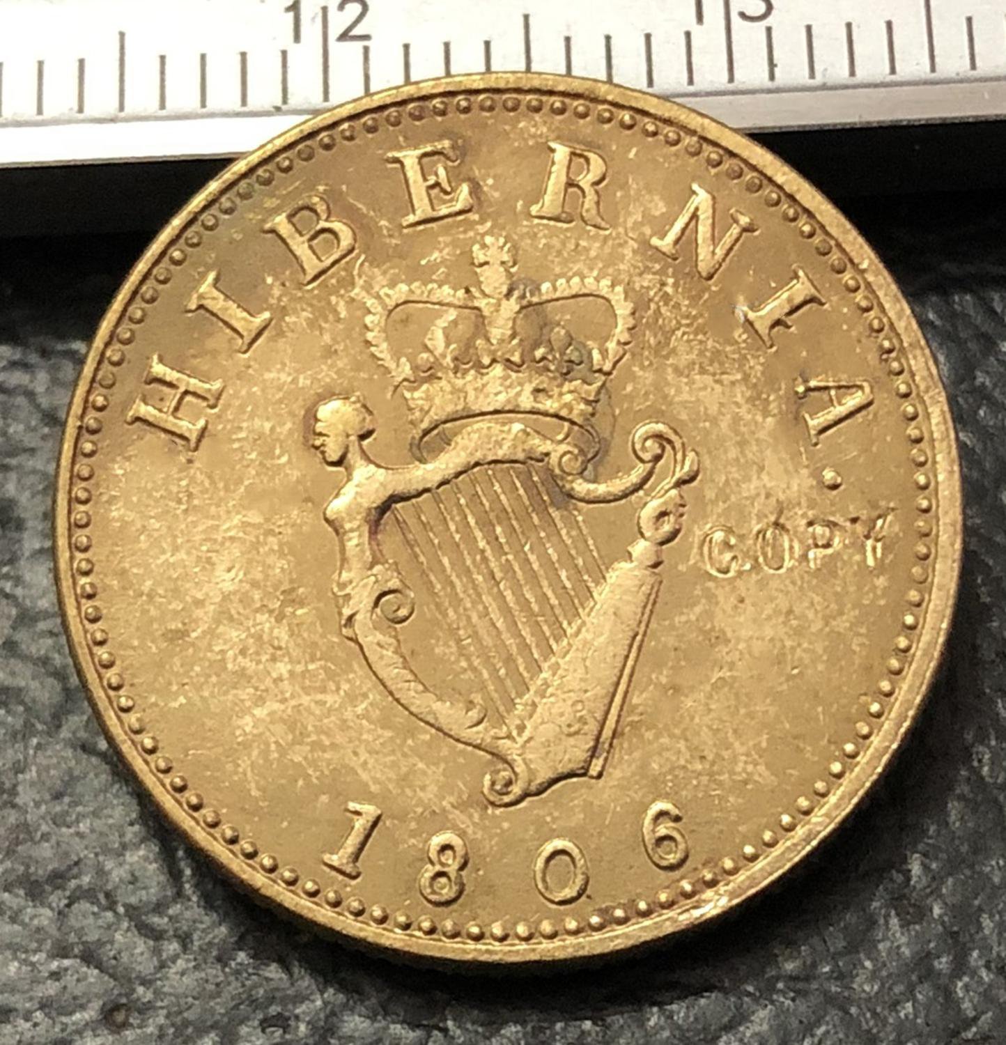 1806 Ireland 1 Farthing-George II (type".D:G.REX." Copper Metal Copy Coin