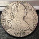 1793 (P.J) BOLIVA 4 Reales - Carlos IV SPAIN Army Pillars Coin Copy