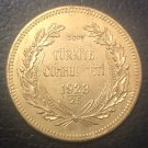 1923/25 Turkey 500 Kurus 22k Gold plated exact Copy Coin 1923/25 Turkey 500 Kurus 22k Gold plated exact Copy Coin