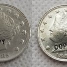 1885/1886 Liberty Nickel UNC Two Face Copy Coin No Stamp