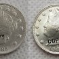 1885/1886 Liberty Nickel UNC Two Face Copy Coin No Stamp